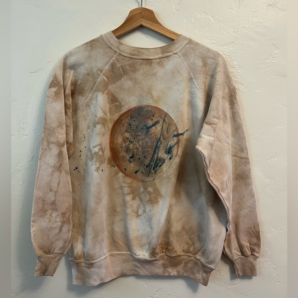 Perfect vintage plant dyed, hand painted sweatshirt